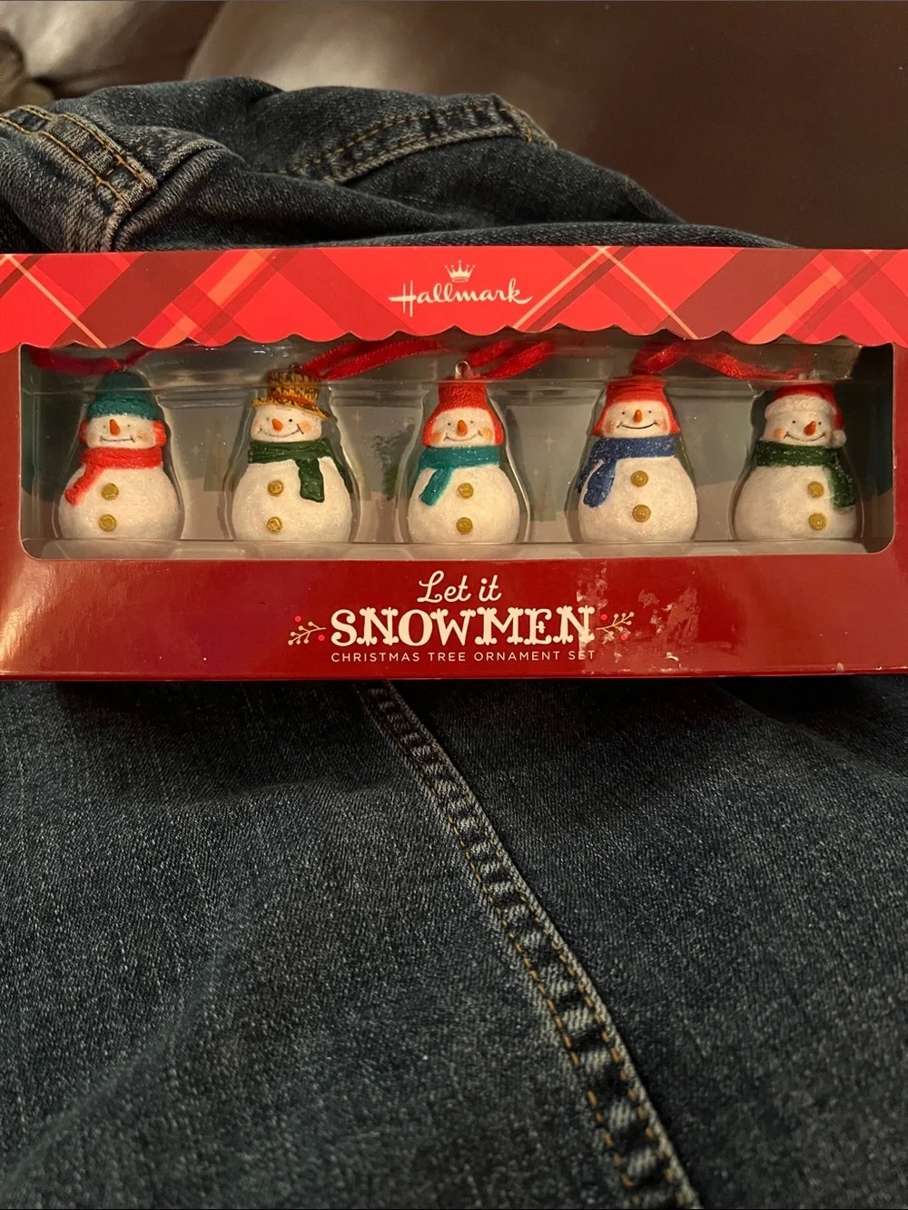 Hallmark 2013 Let It SnowMen 5 Mini Christmas Tree Ornaments NEW in Box